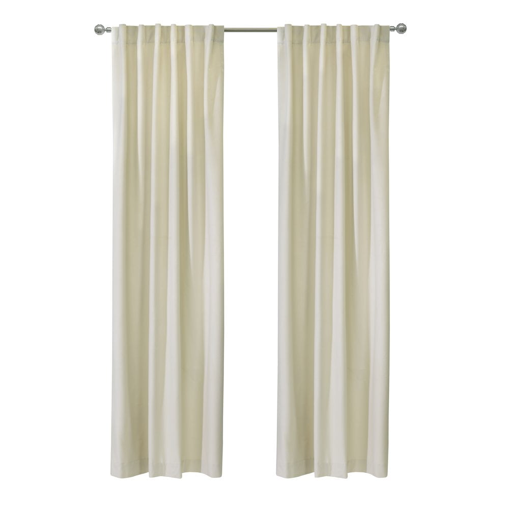 Seren Natural Velvet Room Darkening 50" x 95" Curtain Panel