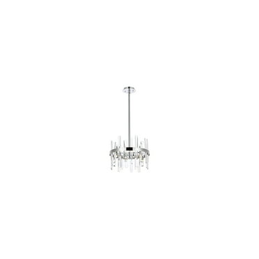 Serena 16 inch crystal round pendant in chrome