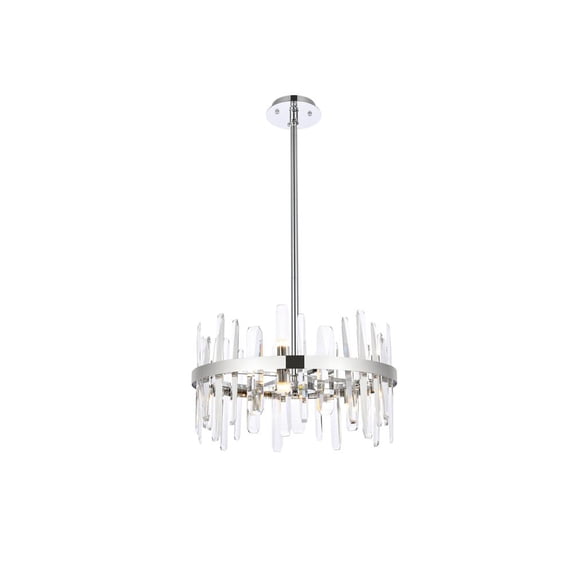 Serena 20 inch crystal round pendant in chrome