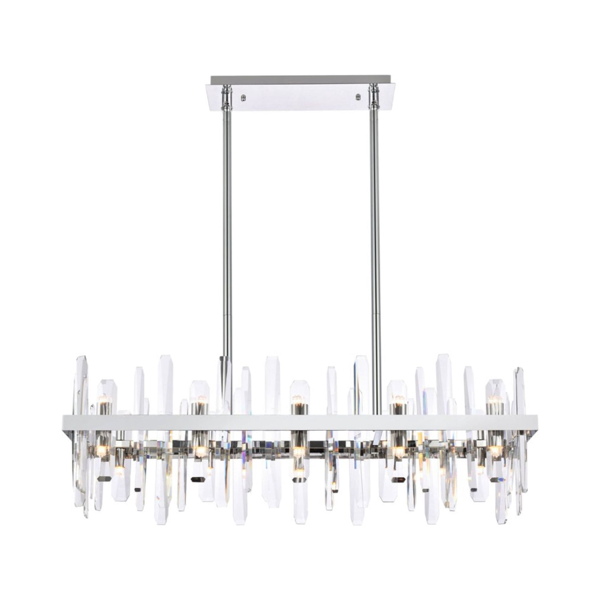 Serena 36 inch crystal rectangle chandelier in chrome - Walmart.com