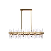 Serena 42 inch crystal rectangle chandelier in satin gold