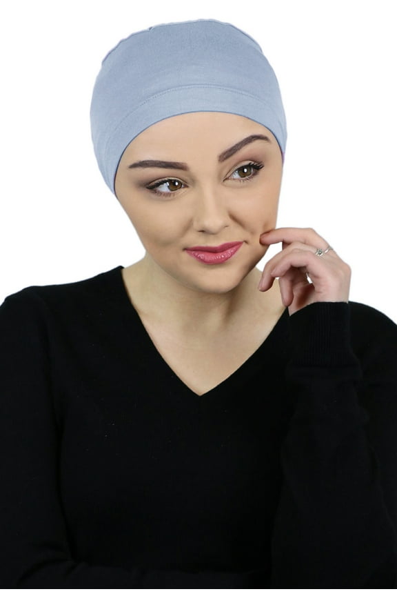 Serena Bamboo Sleep Cap Chemo Headwear Cancer Hat Sleeping Night Beanie Turbans for Women (Chambray)