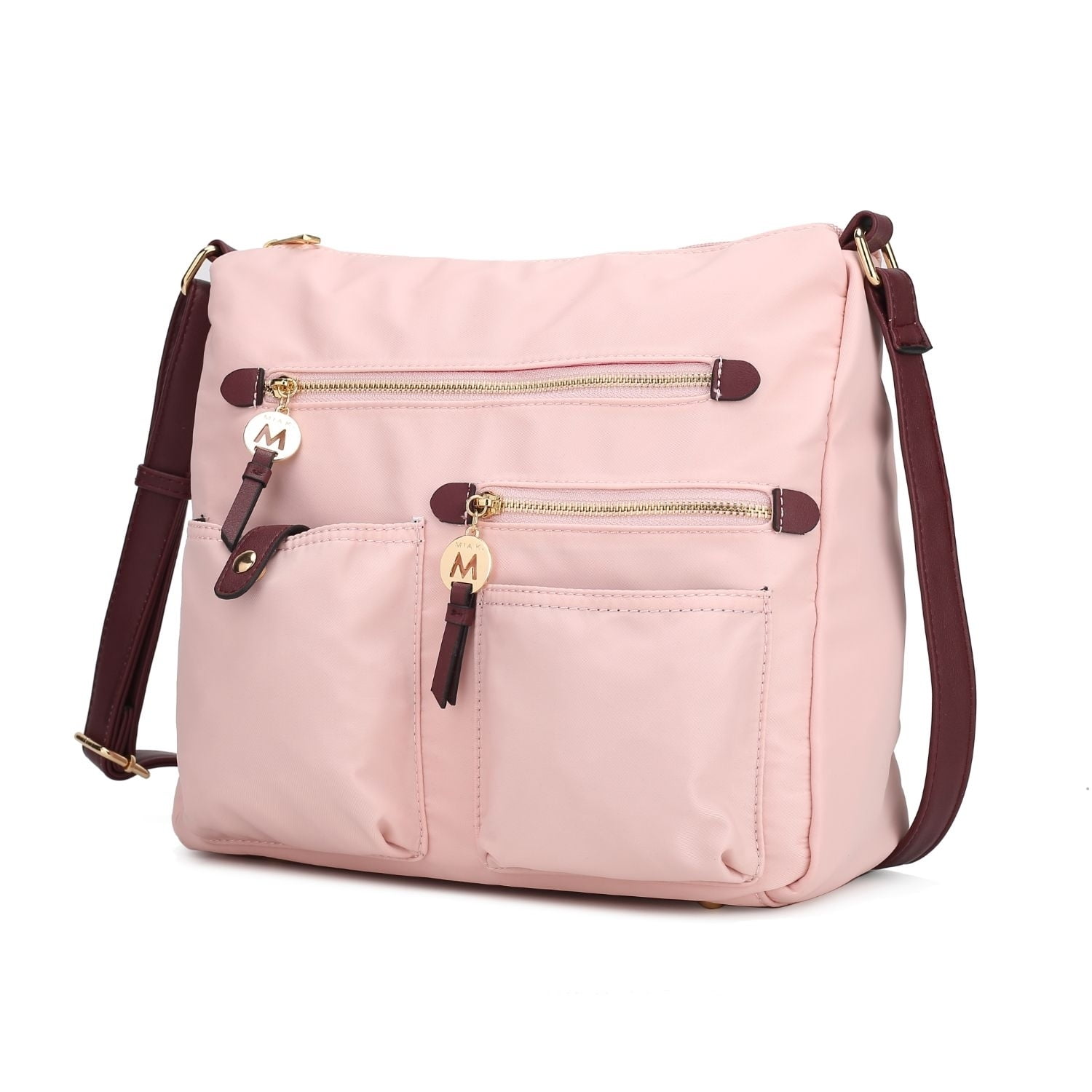 MKF Collection Serena Women’s Shoulder Bag Color-Block Nylon – Lightweight, Stylish, and Functional by Mia K - Wine Blush MKF Collection Serena Women’s Shoulder Bag Color-Block Nylon – Lightweight, Stylish, and Functional by Mia K - Wine Blush