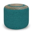 thumbnail image 1 of Serena Contemporary Round Braided Pouf in Dove Gray Cotton, 1 of 13