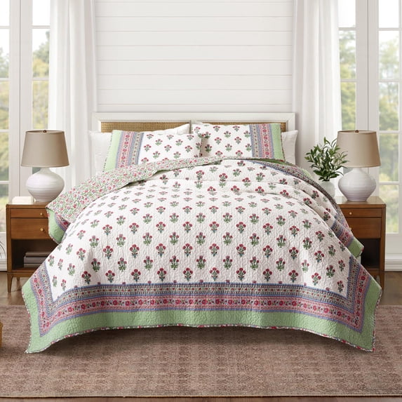 Serena Floral Cotton Reversible 2-Piece Twin/Twin XL Quilt Set - Multi, All Ages