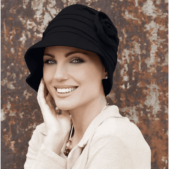 Serena Flower (Black) Luxury Fashion Bucket Sun Hat for Women / Summer Hat / Soft Sun Cap / UPF 50+ Protection / One Size / Available in 4 Colors