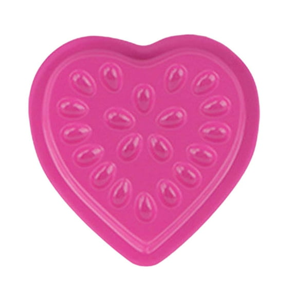 Serenable 100Pcs Eyelash Extension Glue Tray Eyelash Drop Tray Heart Shape Grafting Eyelashes Tray with Base Flower Girl Home rose pink