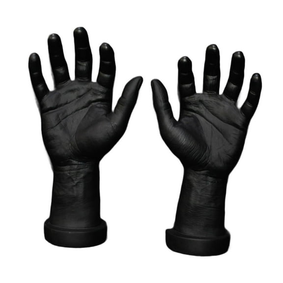 Serenable 2x Hand Model Mannequin Hands Costume Prop Halloween Decoration Halloween Fake Hands for Halloween Themed Party Nail Training black