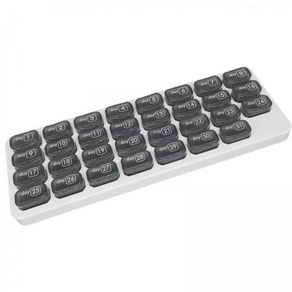Serenable 2xPill Box Organizer Dispenser Case Container Storage Monthly Gray