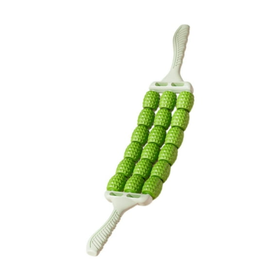 Serenable 3 Row Roller Massage Stick Bendable Flexible Massage Tool for Back Leg Belly Green