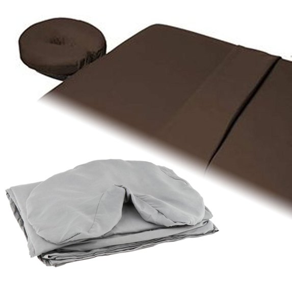 Serenable 3x Massage Table Sheet Set Beauty Salon Bedding Washable Lightweight Soft Face Cradle Cover SPA Bed Cover for Beauty Salon Light Grey