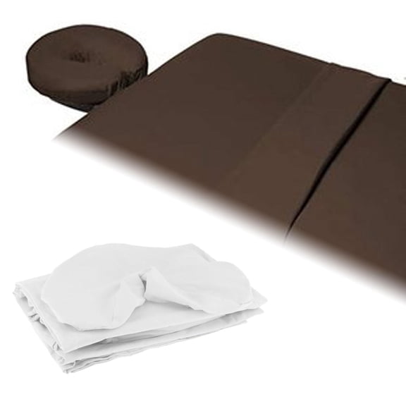 Serenable 3x Massage Table Sheet Set Beauty Salon Bedding Washable Lightweight Soft Face Cradle Cover SPA Bed Cover for Beauty Salon White