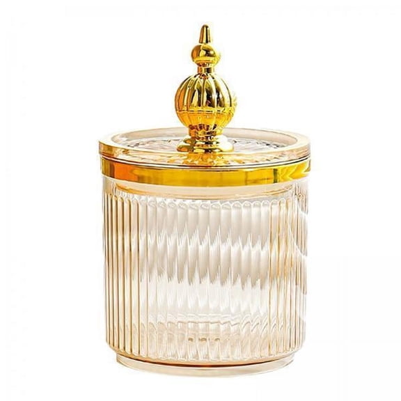 Serenable 3xCotton Swab Storage Box Makeup Tool Case Sugar Bowl for Desktop Home Bedroom amber