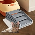thumbnail image 1 of Serenable 4 Steps Cat Litter Box Ramp Practical Durability Nonslip Cats Litter Trapper Gray, 1 of 7