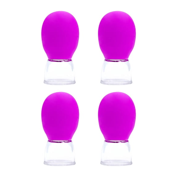 Serenable 4x Cupping Glasses Face Massage Portable Body Cup Fascia Massage Facial Cupping Set for Women Men Beauty Salon Shop Athletes Rose