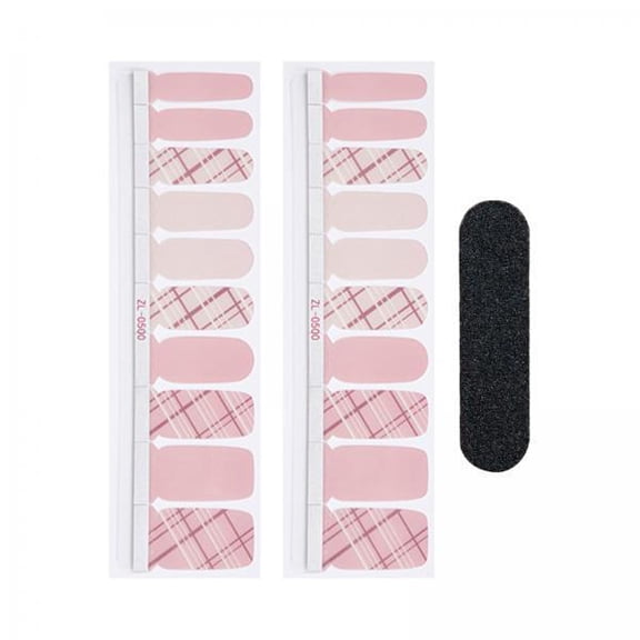 Serenable 5xSemi Cured Gel Nail Strips for Women Easy to Apply and Remove with Nail File