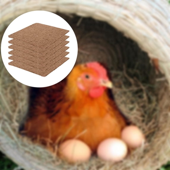 Serenable 6 Pieces Egg Laying Mats Coop Nesting Pads Set Soft Multifunctional Washable Breathable Chicken Nest Box Liners Nest Box Pads 20x20cm