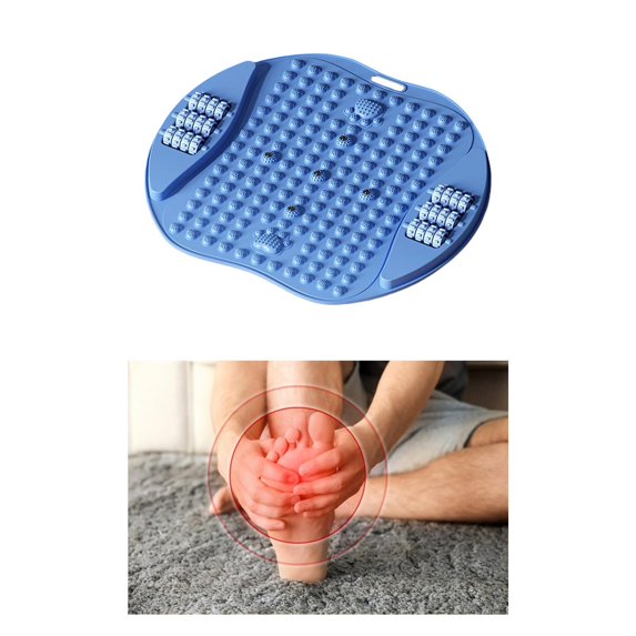 Serenable Acupressure Mat Nonslip Walking Toe Plate Multifunctional Exercise Foot Massager Foot Pressure Point Mat for Travel Household Blue