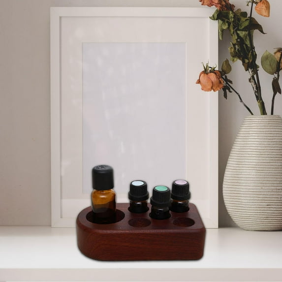 Serenable Aroma Oil Shelf Essential Oil Organizer Tray 6 Slots Diameter 4.5cm+2.6cm Collection Essential Oil Bottle Rack Perfumes Stand