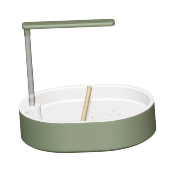 Serenable Automatic Bird Bathtub Parrot Bath Shower Versatile Bathing Conure Indoor Easy to Install Parakeet Bath Tub with Parrot Perch Style A