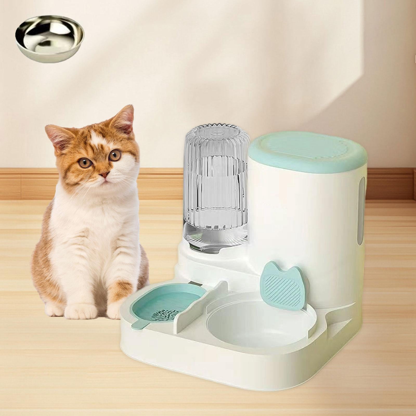 Serenable Automatic Cat Feeder and Water Dispenser Automatic Pet Feeder Compact Pet Supplies Travel Supply Food feed Dog Bowl for Puppy blue