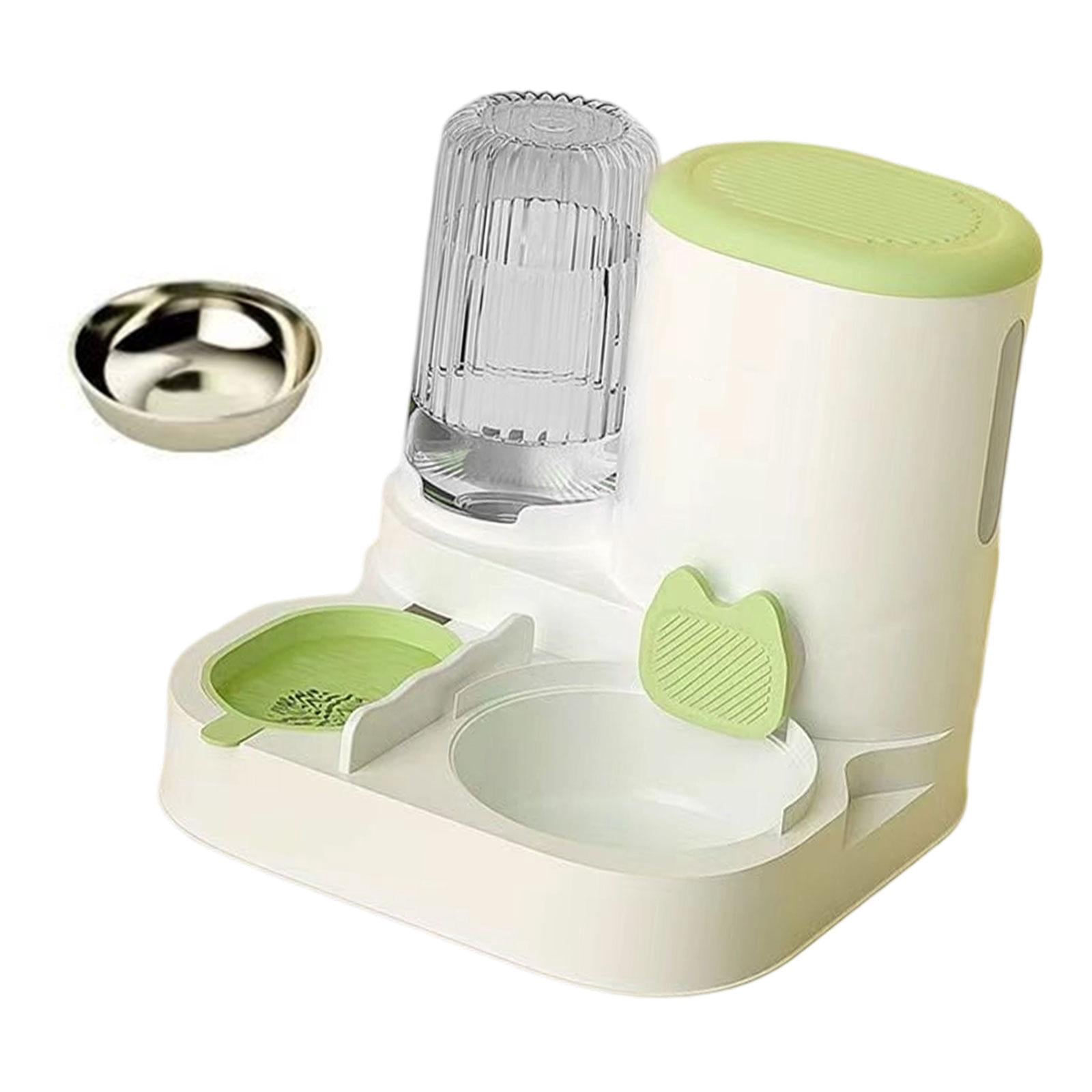Serenable Automatic Cat Feeder and Water Dispenser Automatic Pet Feeder Compact Pet Supplies Travel Supply Food feed Dog Bowl for Puppy green