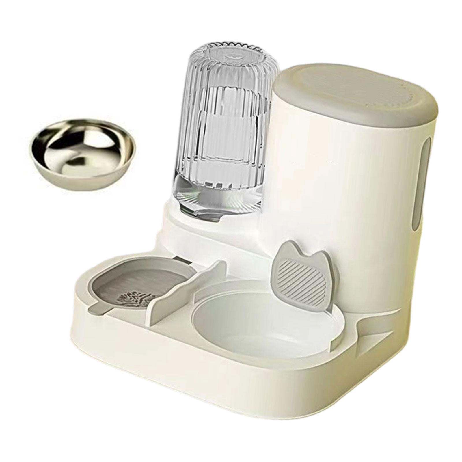 Serenable Automatic Cat Feeder and Water Dispenser Automatic Pet Feeder Compact Pet Supplies Travel Supply Food feed Dog Bowl for Puppy grey