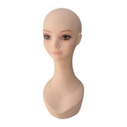 Serenable Bald Mannequin Head Holder Multipurpose PVC Head Model Training Head Display for Hair Styling Cap Hat Home Eyeglasses