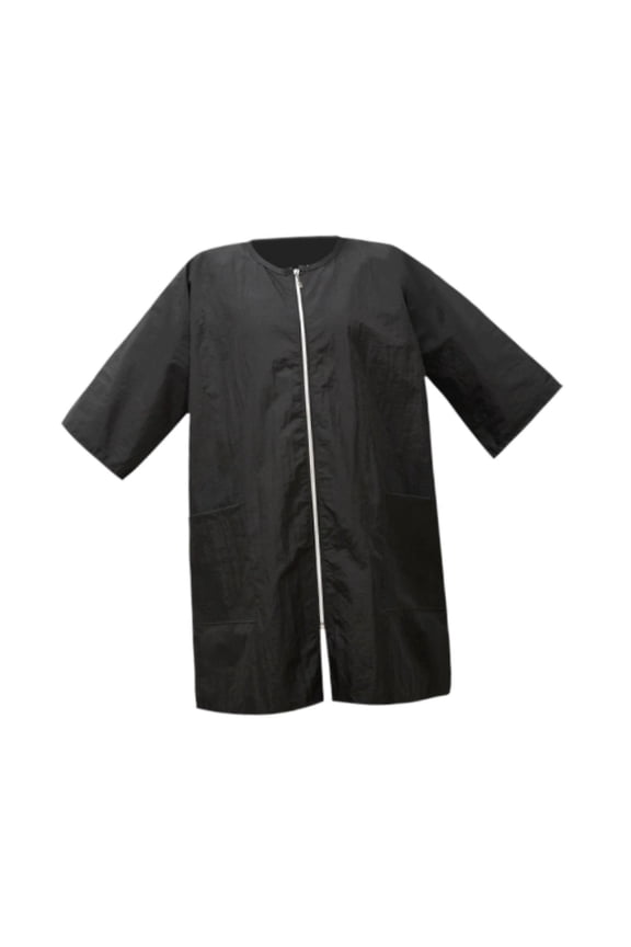 Barber Haircut Jacket Salon Hairstylist Smock with Zip Closure Lightweight Dog Pet Grooming Work Uniform for SPA Dog Groomers Black