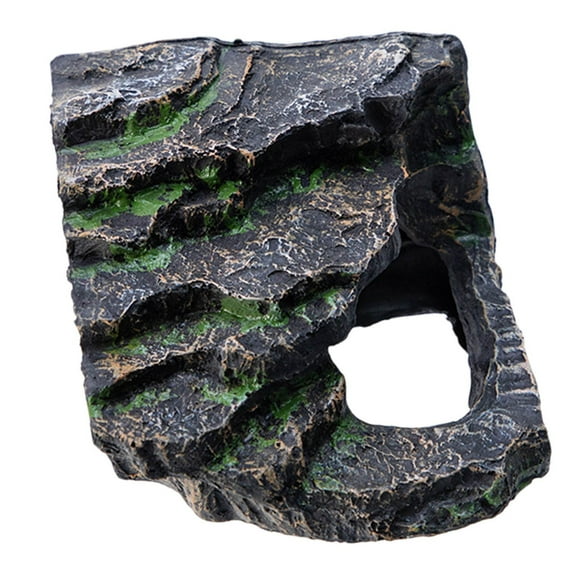 Serenable Bearded Dragon Tank Accessories Turtles Basking Reptile Cave Decorative Resin Reptile Rock Hideout for Frog Gecko