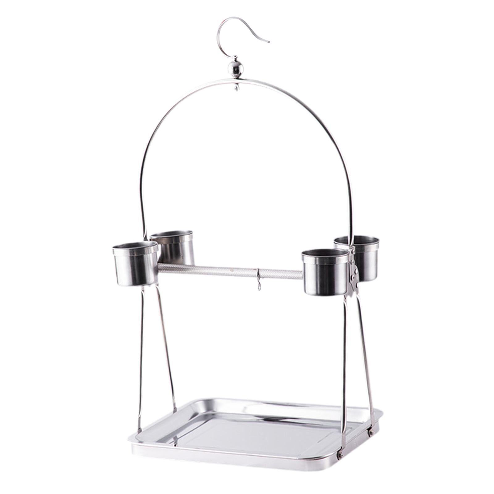 Serenable Bird Cage Pet Parrot Playstand Training Stand Activity Toy Hanging Hook Tabletop Bird Stand Bird Stand Tabletop for Lovebirds 27 x 19 x 50cm