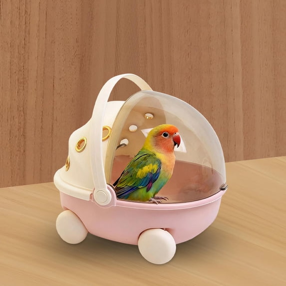 Serenable Bird Travel Cage with Heater Carrying Birdcage for Parrots Budgies Parakeets Pink