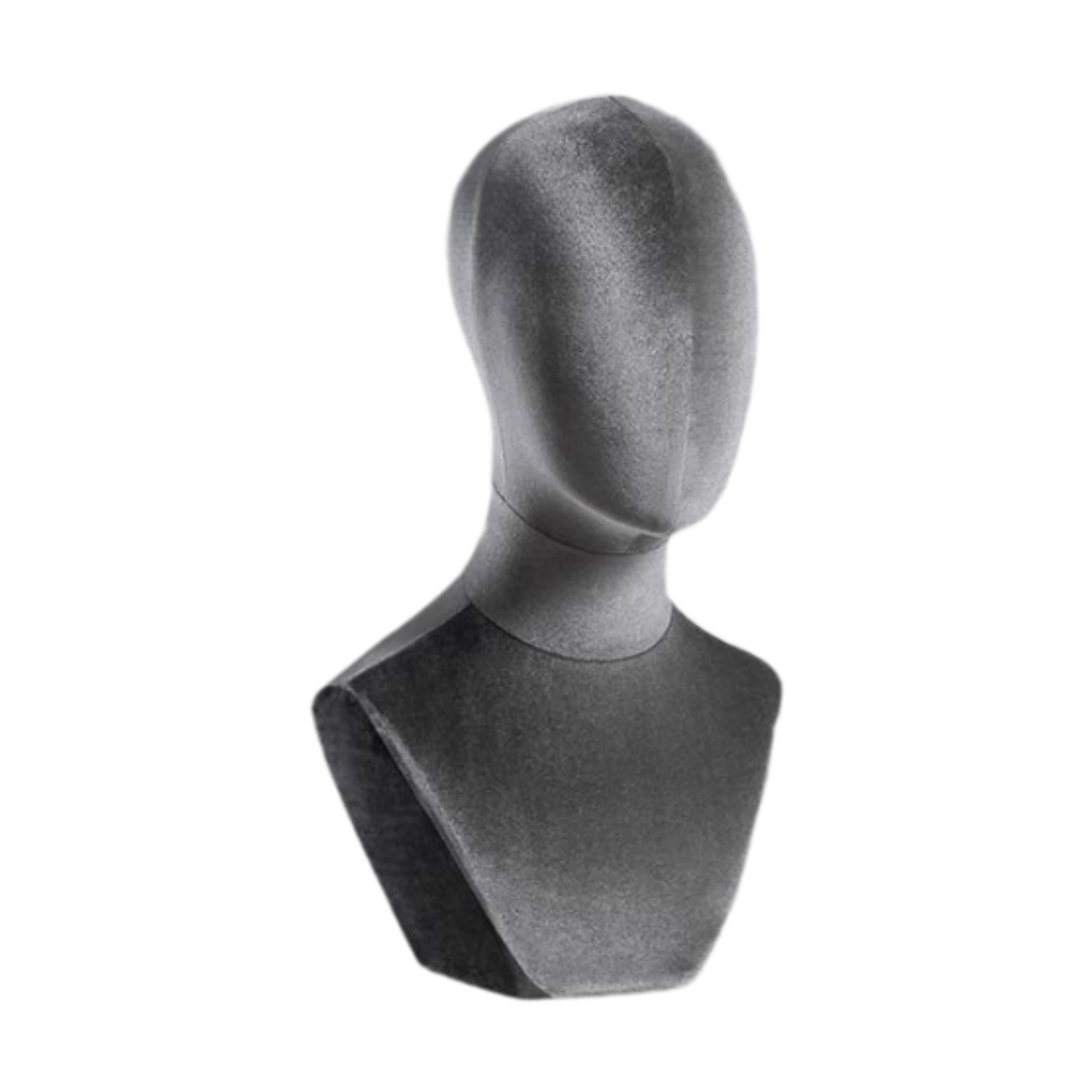 Serenable Bust Mannequin Head Versatile Holder for Headdress Commercial Use Hats Grey