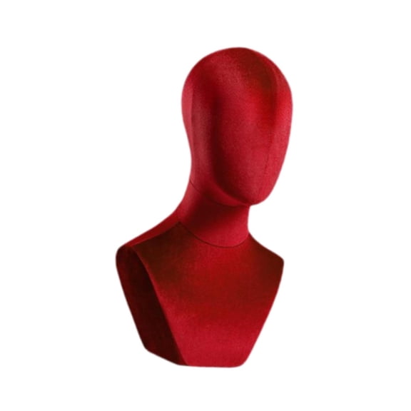 Serenable Bust Mannequin Head Versatile Holder for Headdress Commercial Use Hats Red