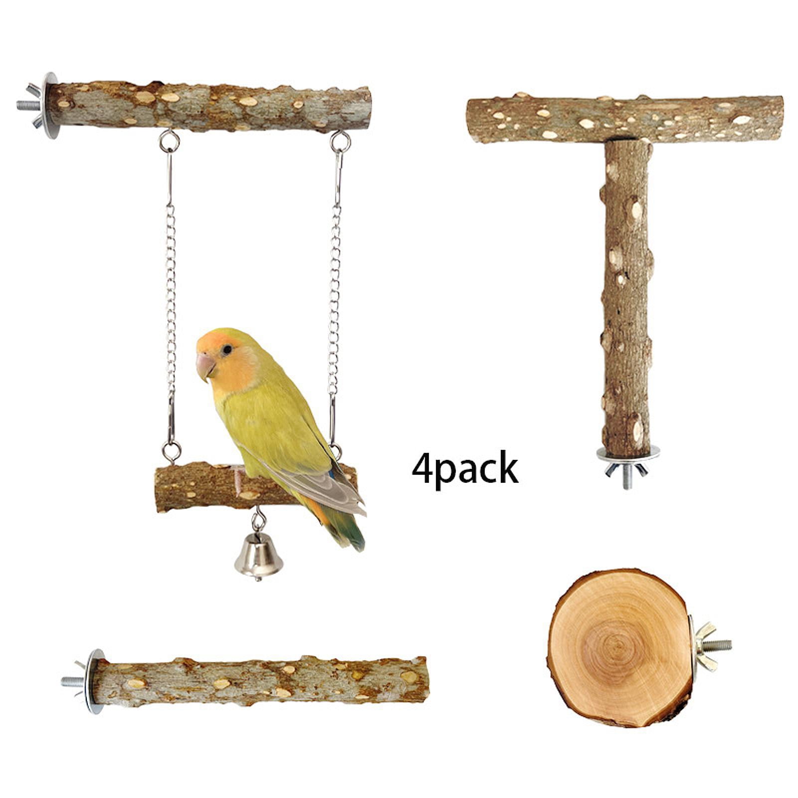 Serenable Cage Parrot Perch 4 Pcs Bird Toy Perch for Small Medium Large Parrot Hammock
