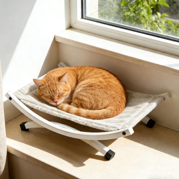 Serenable Cat Hammock Bed Elevated Iron Corduroy Freestanding Pet Lounger Breathable Raised Indoor Outdoor Cot Lightweight Stylish Design Suitable for Cats Kittens Small Dogs Home Entryway Green