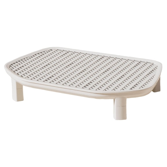 Serenable Cat Litter Box Step Kitten Litters Box Footboard, Reusable, Portable Practical Nonslip Easy to Clean Cat Litter Trapping Step White