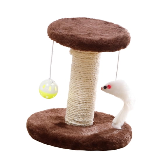 Serenable Cat Scratch Post Cat Scratch Board Cute with Ball Toy Sisal Cat Climbing Frame for Indoor Cats Cat Climbing for Kittens Brown