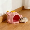 thumbnail image 1 of Serenable Ceramic Hamster House Cute Hamster Habitat for Rats Small Pets Dwarf Hamster Pink, 1 of 10