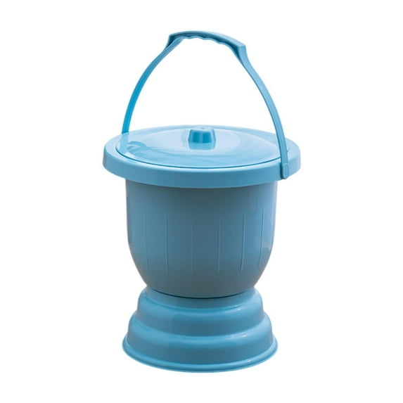 Serenable Chamber Pot Portable Spittoon Night Urinal Container Night Urinal with Handle Spittoon with Lid for Car Home Woman Kids Adults Blue