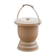 thumbnail image 1 of Serenable Chamber Pot Portable Spittoon Night Urinal Container Night Urinal with Handle Spittoon with Lid for Car Home Woman Kids Adults Khaki, 1 of 9