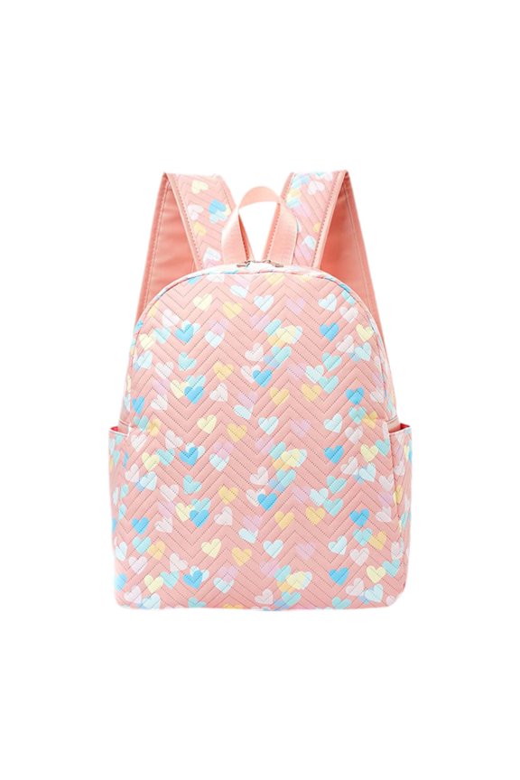 College Backpack School Backpack Travel Backpack Polyester Backpack with Multiple Pockets Lightweight And Functional for Teenagers Suitable for School Pink Heart