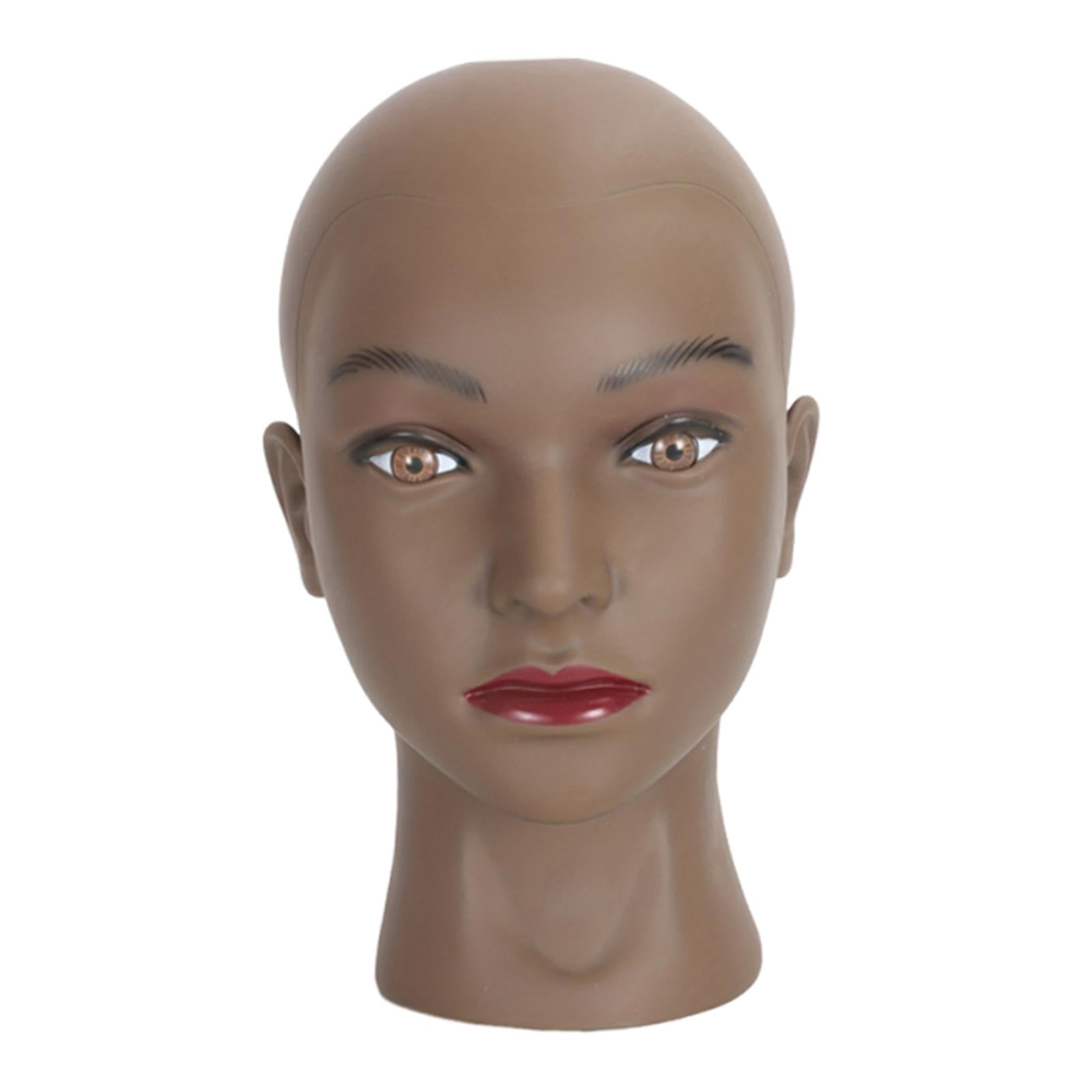 Serenable Female Mannequin Head Manikin Head Realistic Prop Wig Display Display Model for Styling Headdress Scarves Retail Beauty Salon black