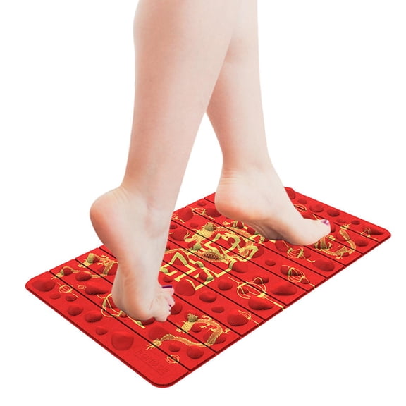 Serenable Foot Massage Mats Walking Toe Plate Foldable EVA Reflexology Foot Pad Acupressure Mat for Feet for Living Room Bathroom Office Red