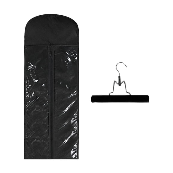 Serenable Hair Extension Holder Clear Window Hairpieces Ponytail Bundles Storage Bag Easy to Carry Portable Bag Dustproof for Salon Black
