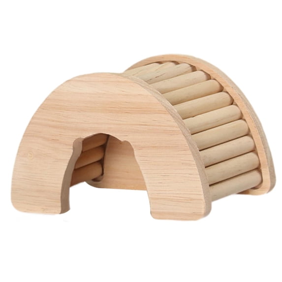 Serenable Hamster Wood House Hideout, Small Animal House DIY Cage Rest Tiny Gerbils Ventilated Cage Decor Cage Accessory Exploring Toys arch