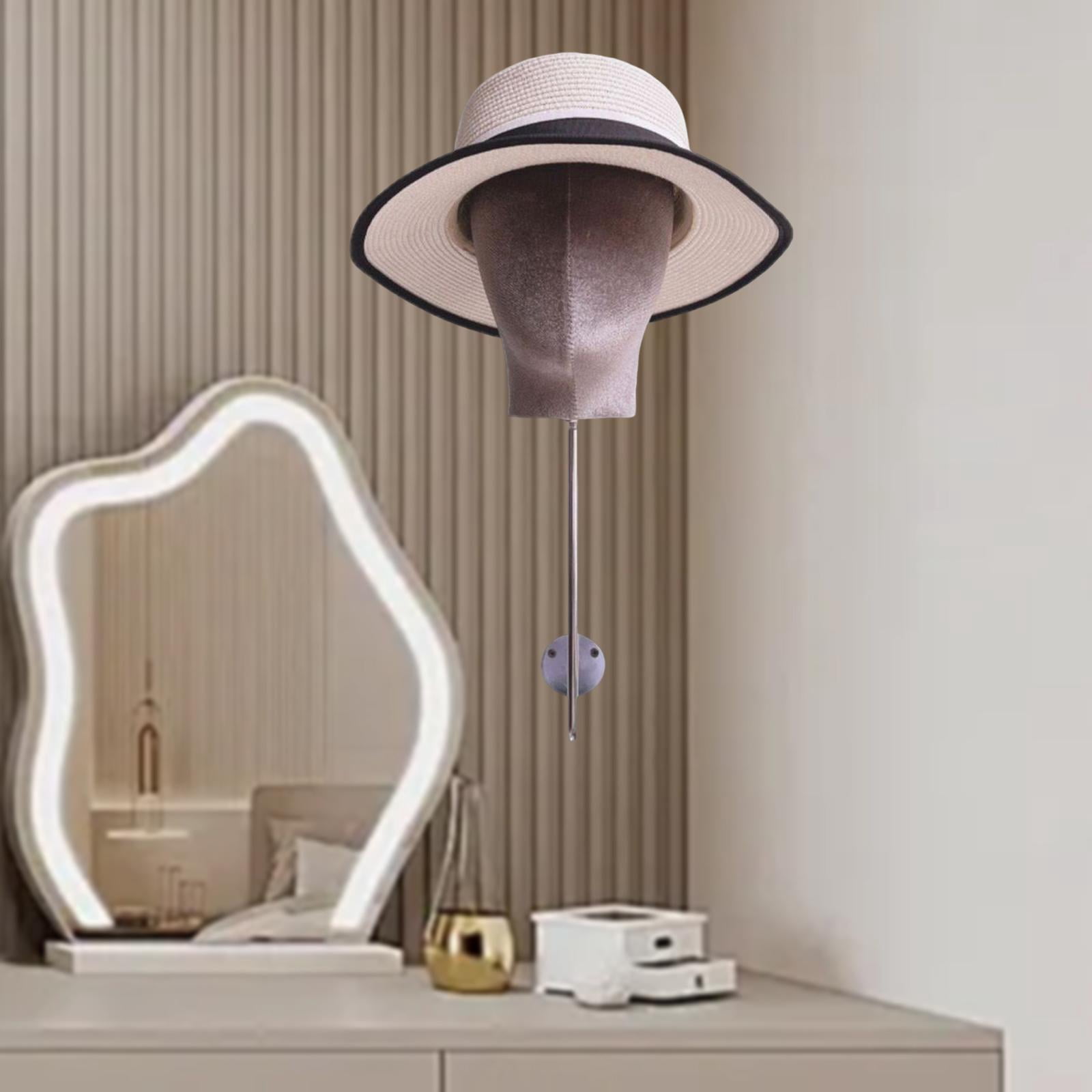 Serenable Mannequin Head Model, Hat Display, Mannequin Head, Modern Fashionable Portable Storage Rack for Making Styling Shopping Malls Gray