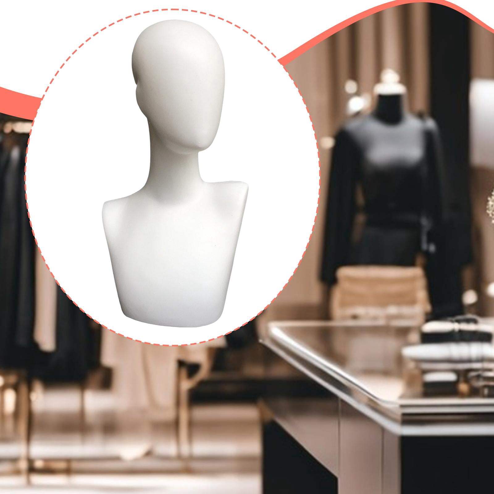 Serenable Mannequin Head Model Multipurpose Manikin Head Display Styling Wig Holder Wig Stand for Headset Headdress Jewelry Scarves Hat High Low Shoulders