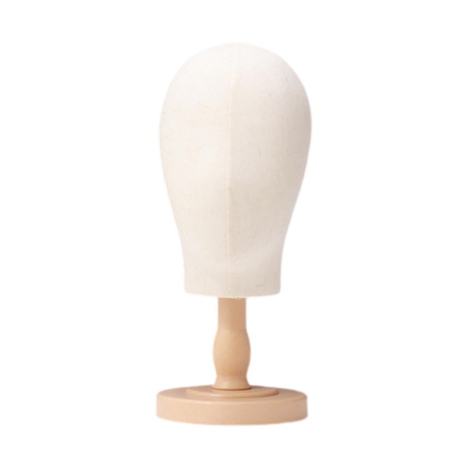 Serenable Mannequin Head Multifunctional Hat Rack Standing Stand for Cap Salon Wood Color short