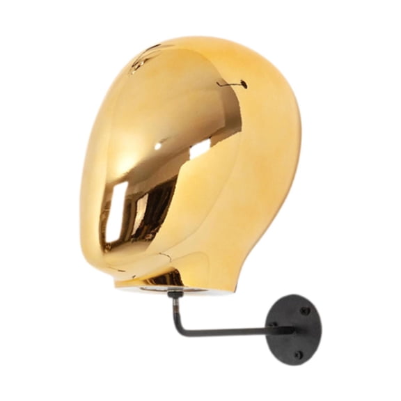 Serenable Mannequin Head Wall Mounted Hat Rack Storage Hanger for Glasses Home Male Head Gold